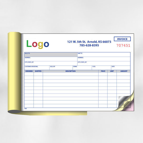 طباعة دفتر فواتير طباعة ملونة أو لون لون واحد