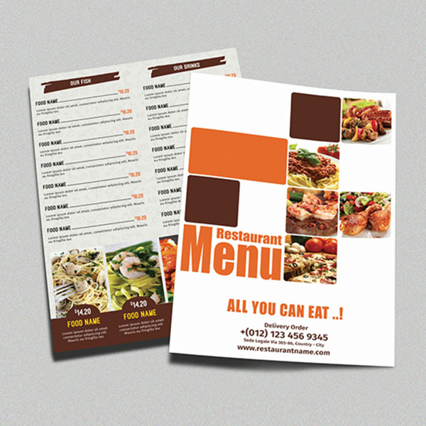طباعة منيو مطاعم